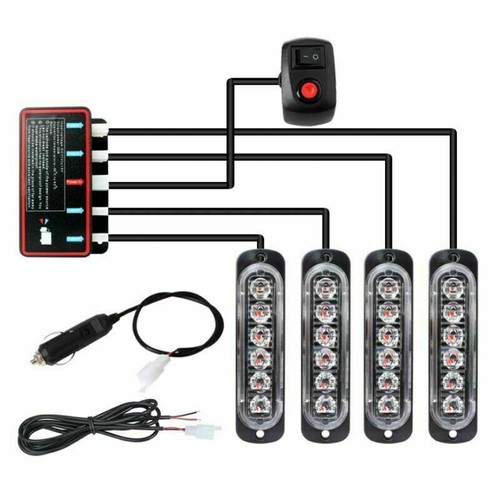 Led amber recovery strobe - 4x,